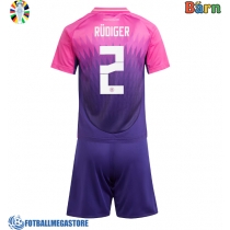 Fotballdrakt Barn Tyskland Antonio Rudiger #2 Bortedraktsett EM 2024 Kortermet (+ Korte bukser)